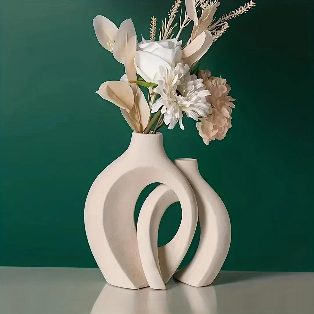 SLENVI HollowForm™ Ceramic Vase Set (2pcs) - slenvi