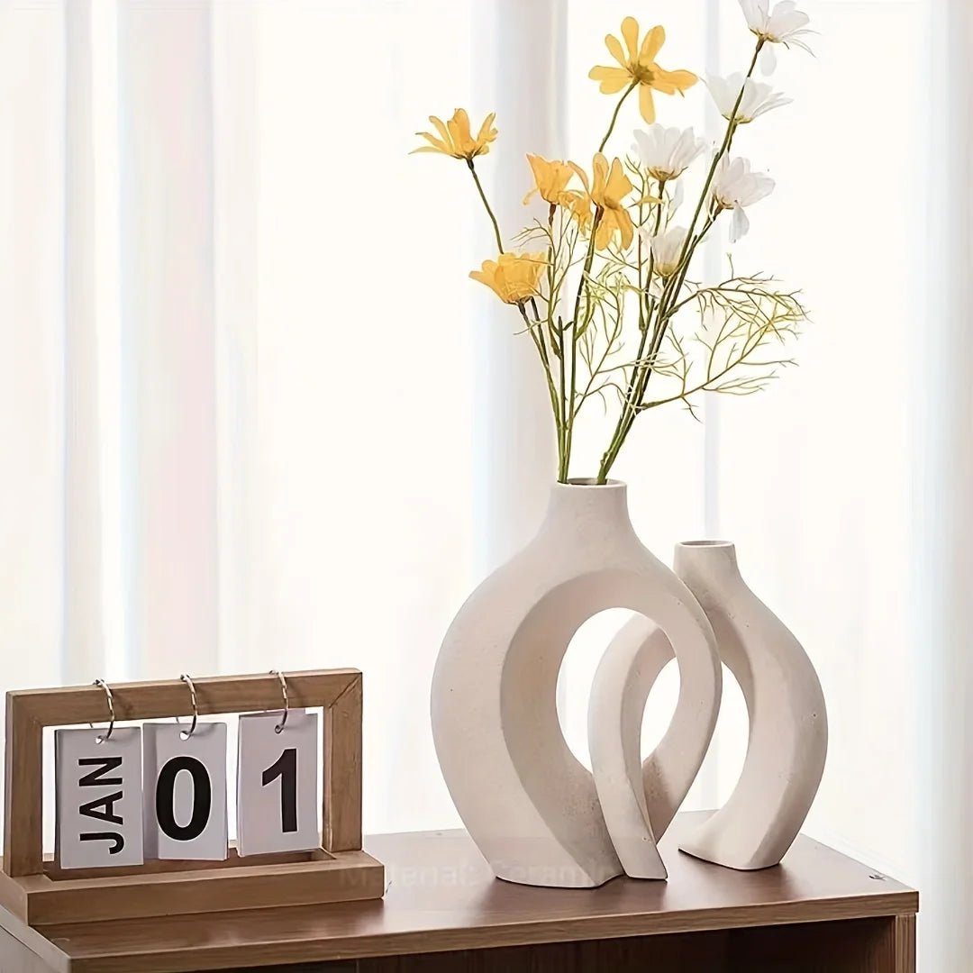 SLENVI HollowForm™ Ceramic Vase Set (2pcs) - slenvi